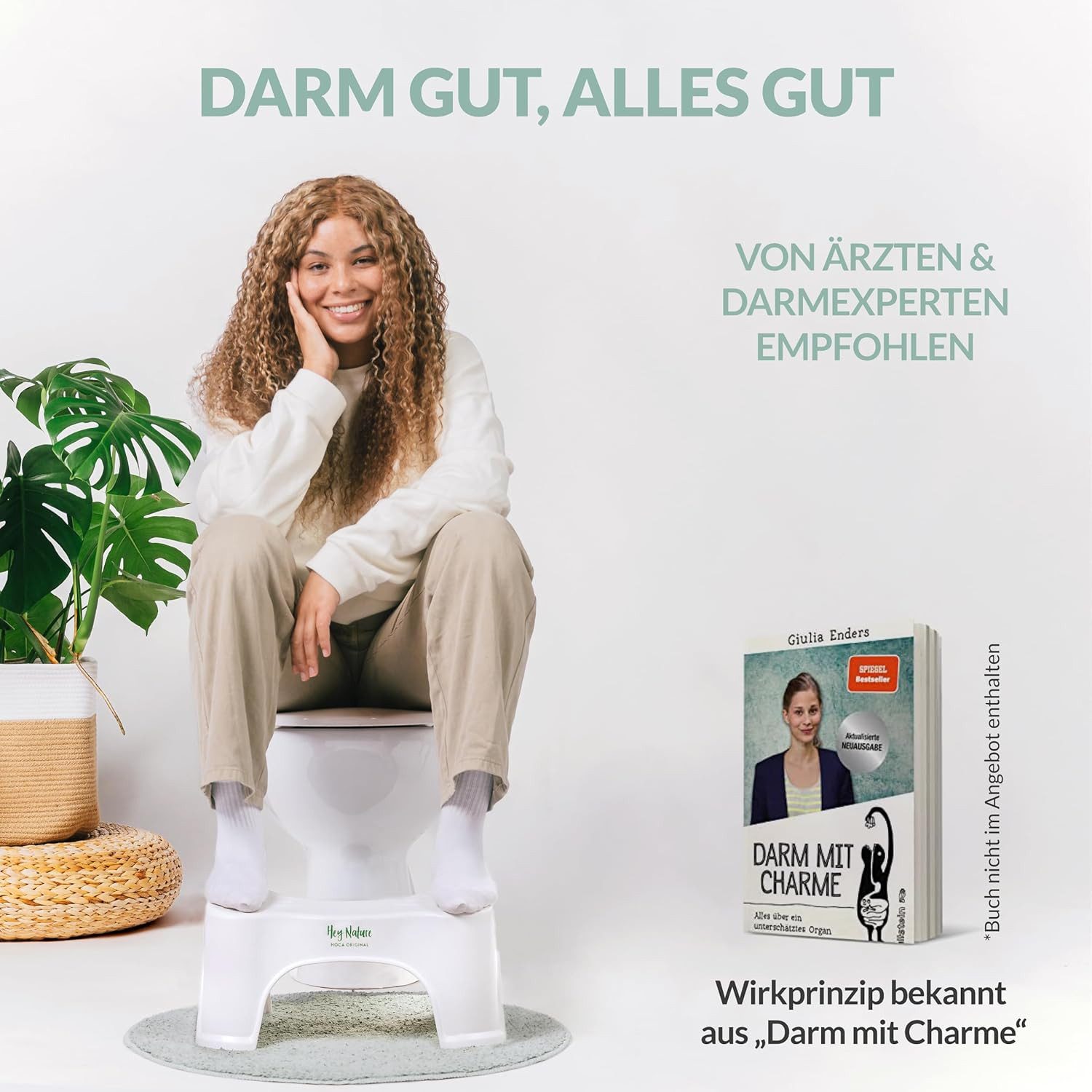 Hey Nature Sitzhocker HOCA Toilettenhocker medizinischer Badhocker für Erwachsene (für eine natürliche und komfortable Toilettenhaltung, Schnelle Hilfe bei Hämo – Bild 5 von 5