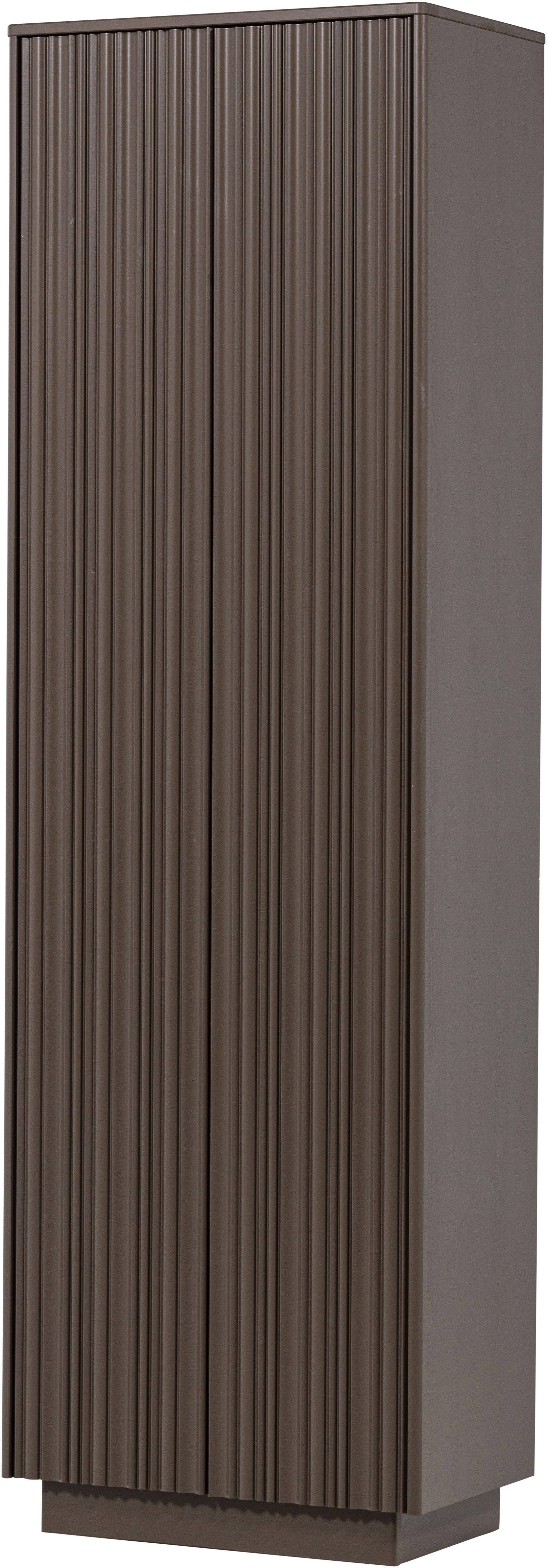 WOOOD Mehrzweckschrank Nova FSC® Mix Kiefernholz mit grafischen Relieftüren 67x40x215 cm Tragkraft 15 kg pro Boden, einfach zu montieren, sichtbare Maserung