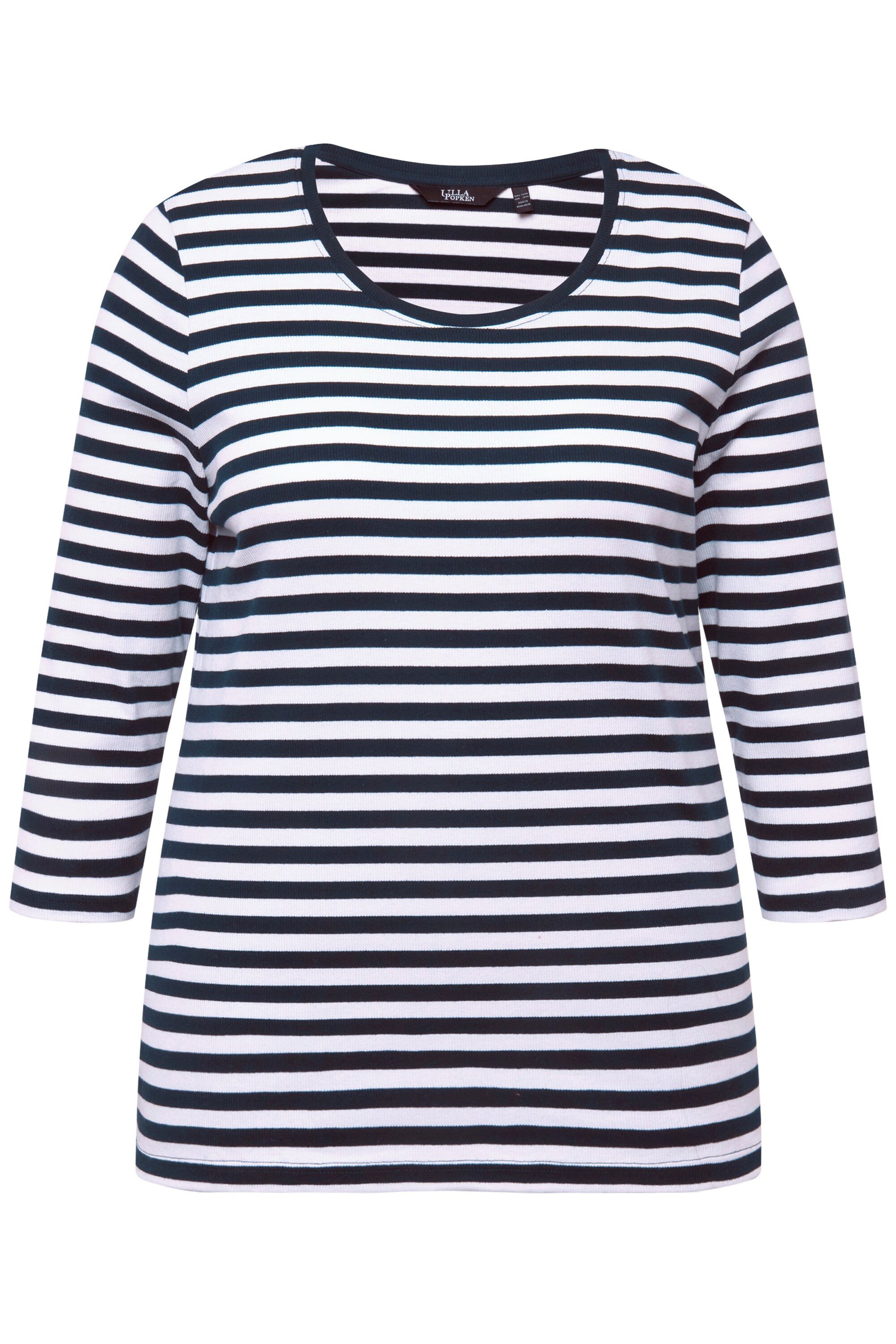 Ulla Popken T-Shirt Shirt Ringel Rippjersey günstig online kaufen