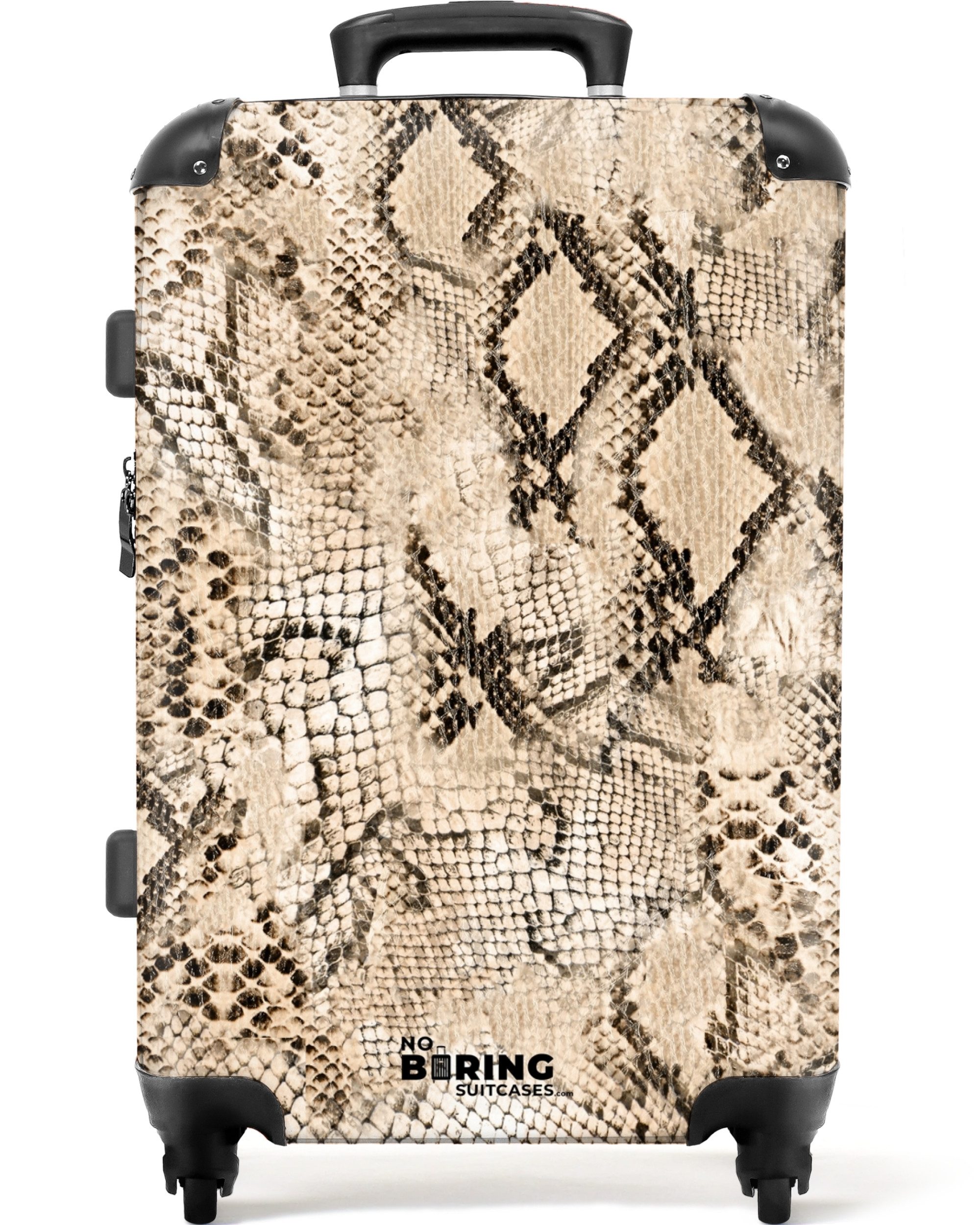 NoBoringSuitcases.com© Hartschalen-Trolley Schlangendruck - Beige 67 günstig online kaufen