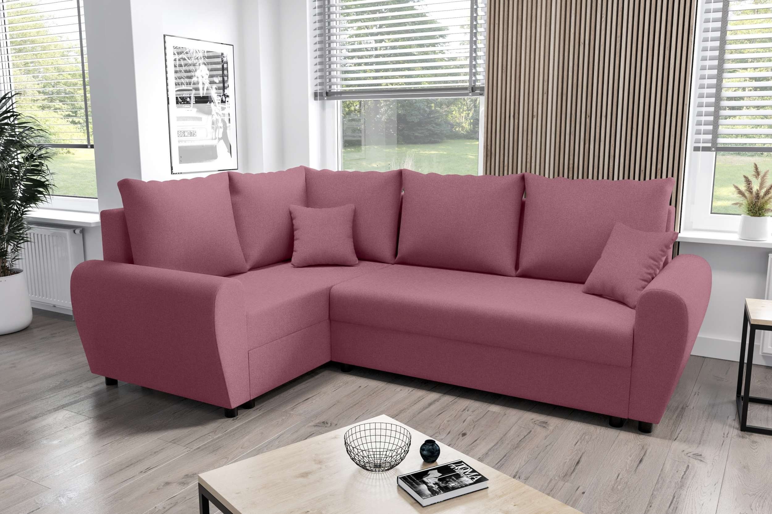 Stylefy Ecksofa Valence, Bettfunktion, mit Design mit Eckcouch, L-Form, Sitzkomfort, Bettkasten, Sofa, Modern