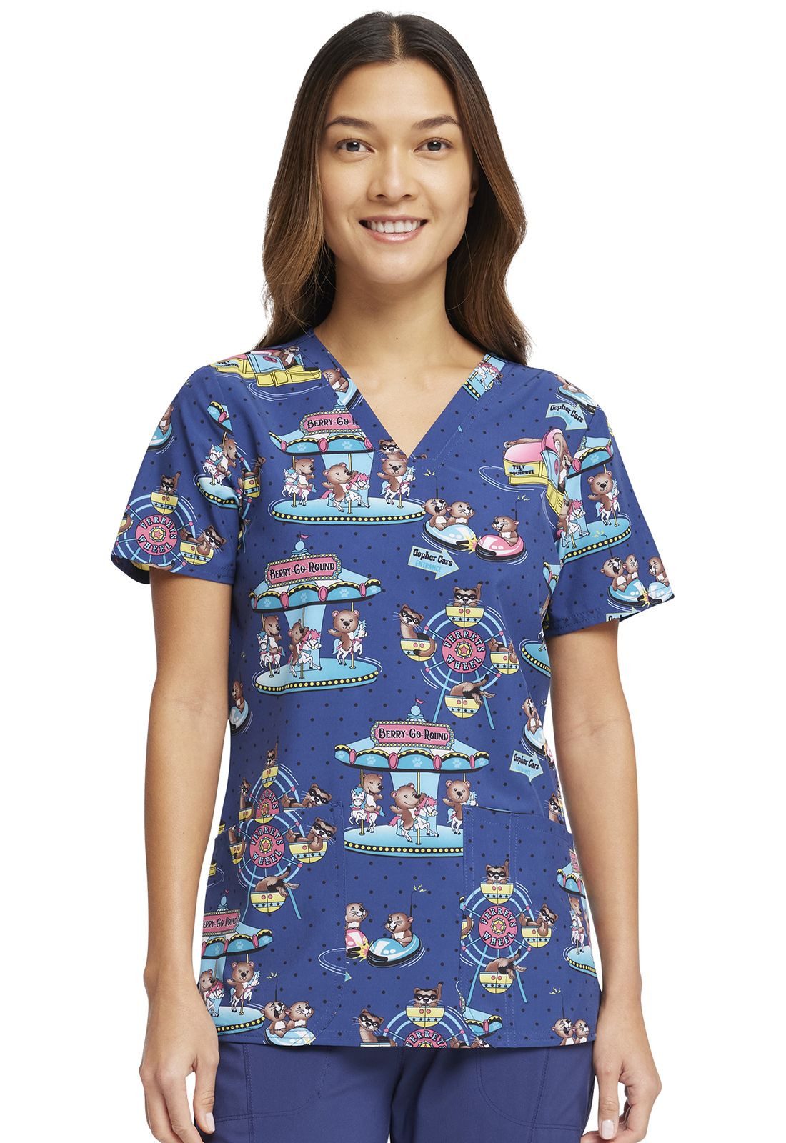 Cherokee Funktionsbluse Bunt bedruckter Damen Kasack "Carnival Critters" Kasack mit Motiv