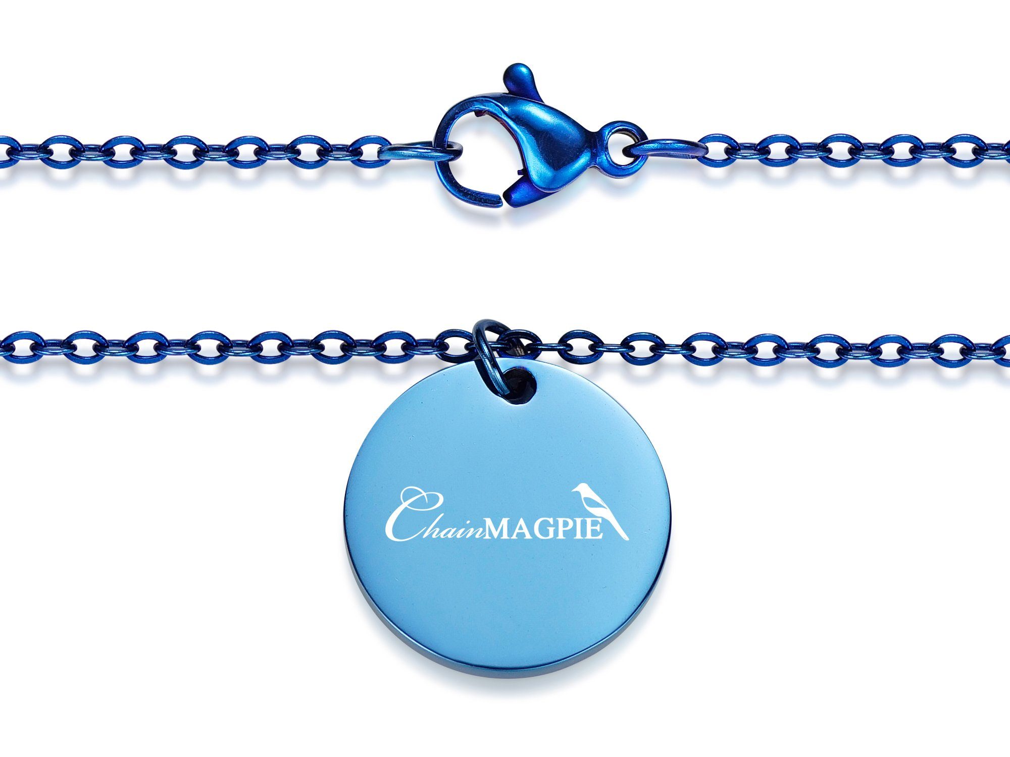 Silberkettenstore Kette mit Anhänger Liebe blue wählbar zwei vier Edelstahl, Glaube, Längen Hoffnung, - Farben und Anhänger mit Halskette