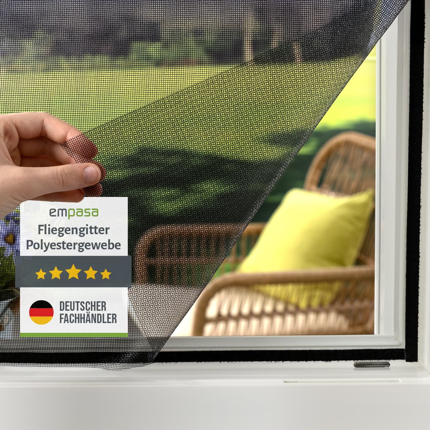 empasa Insektenschutz-Fensterrahmen mit Klettband, (4-St), Polyester Fliegengitter Fenster mit Klettband