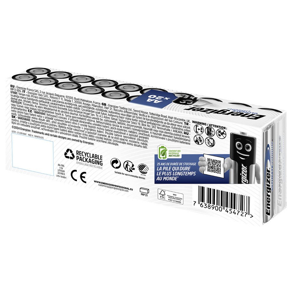Energizer Energizer Ultimate FR6 Mignon (AA)-Batterie Lithium 3000 mAh 1.5 V 20 Batterie