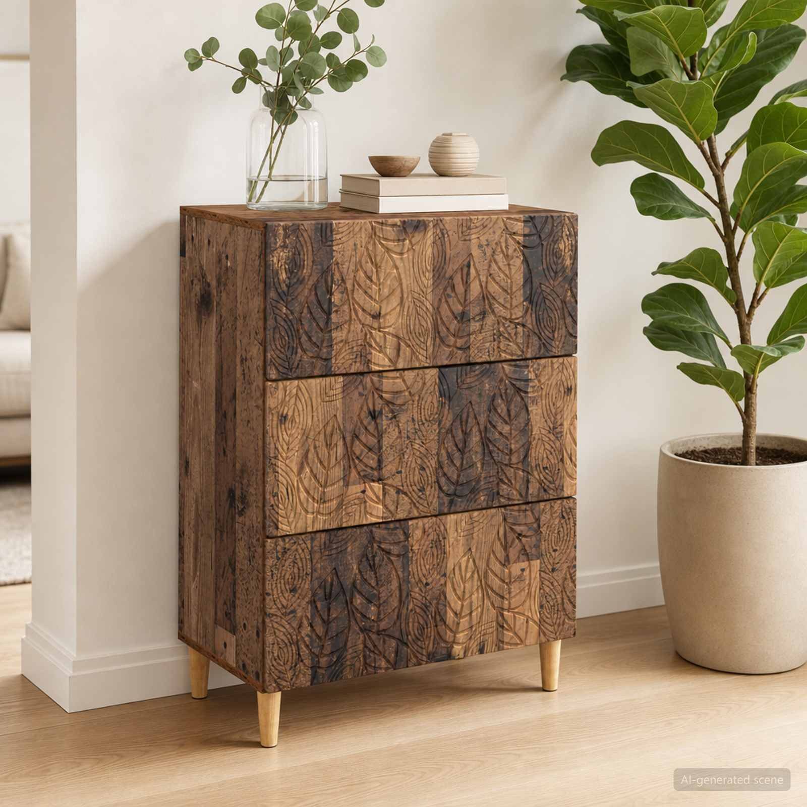 vidaXL Schranksystem Schubladenschrank Altholz 66 x 34,5 x 90 cm Holzwerkstoff (1-St)