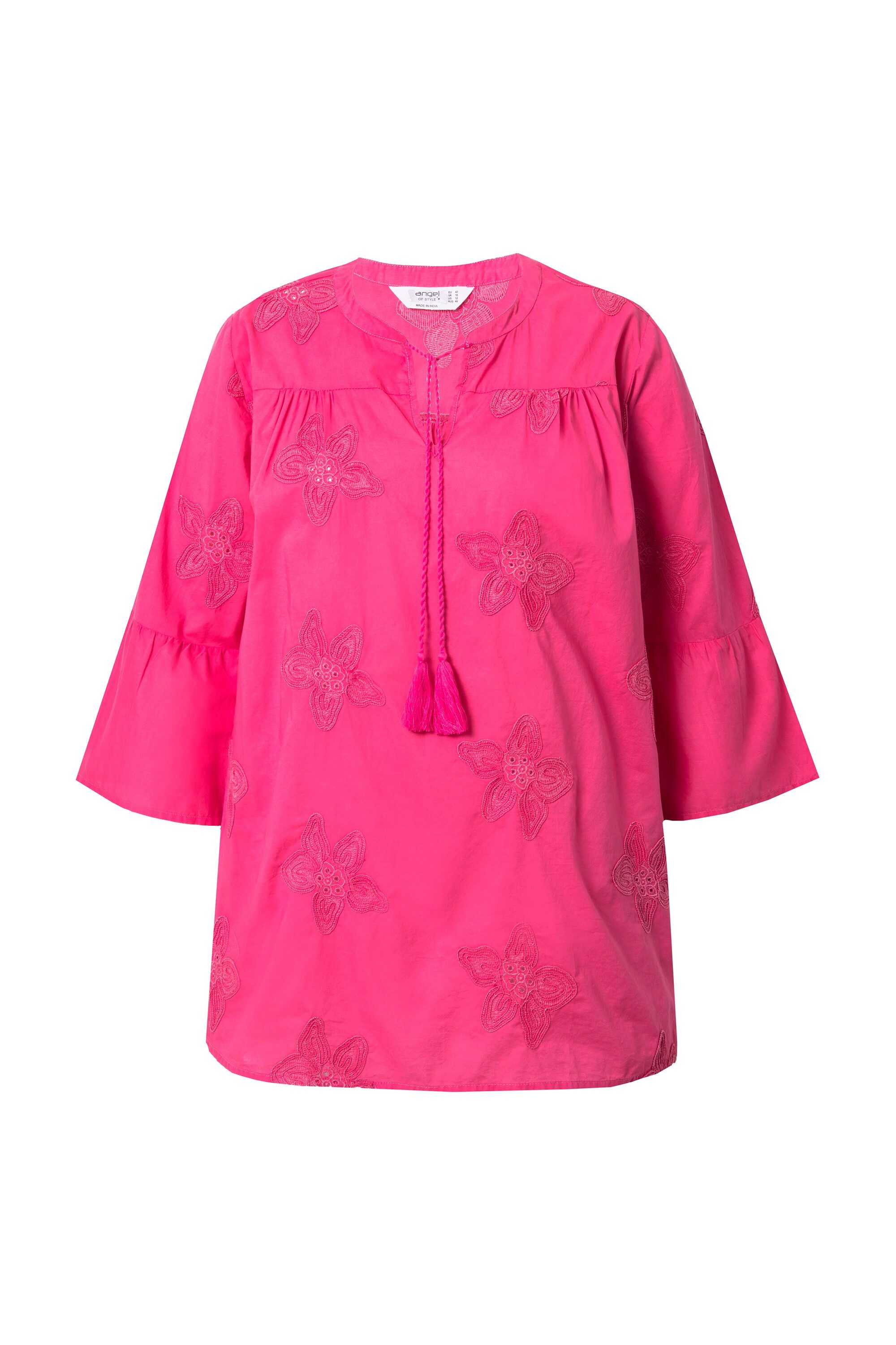 Angel of Style Tunika Tunika Stickerei Tunika-Ausschnitt 3/4-Volantärmel günstig online kaufen