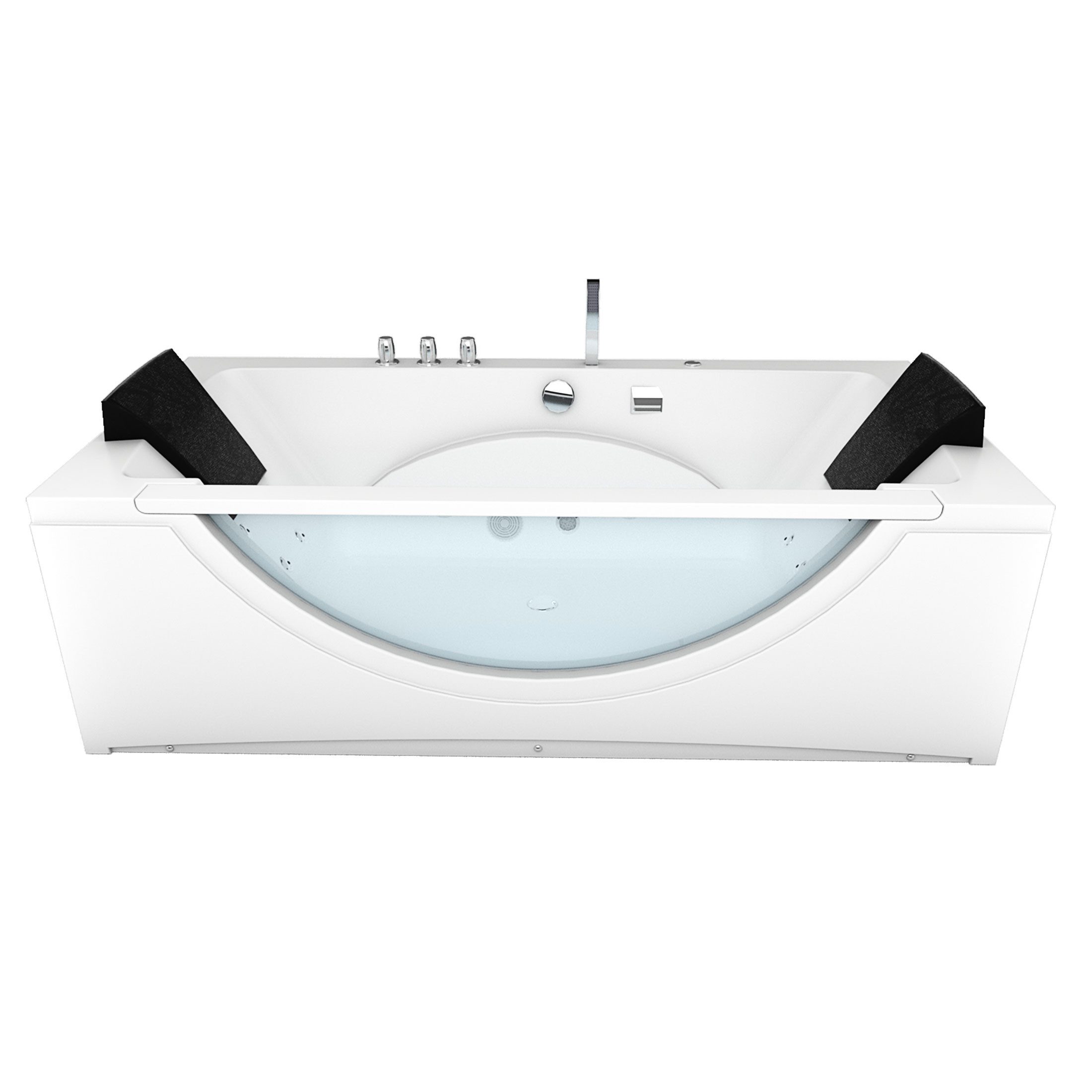AcquaVapore Whirlpool-Badewanne Whirlpool Badewanne Wanne W81-TH-B-ALL 180x90cm, (1-tlg), mit Ablaufgarnitur