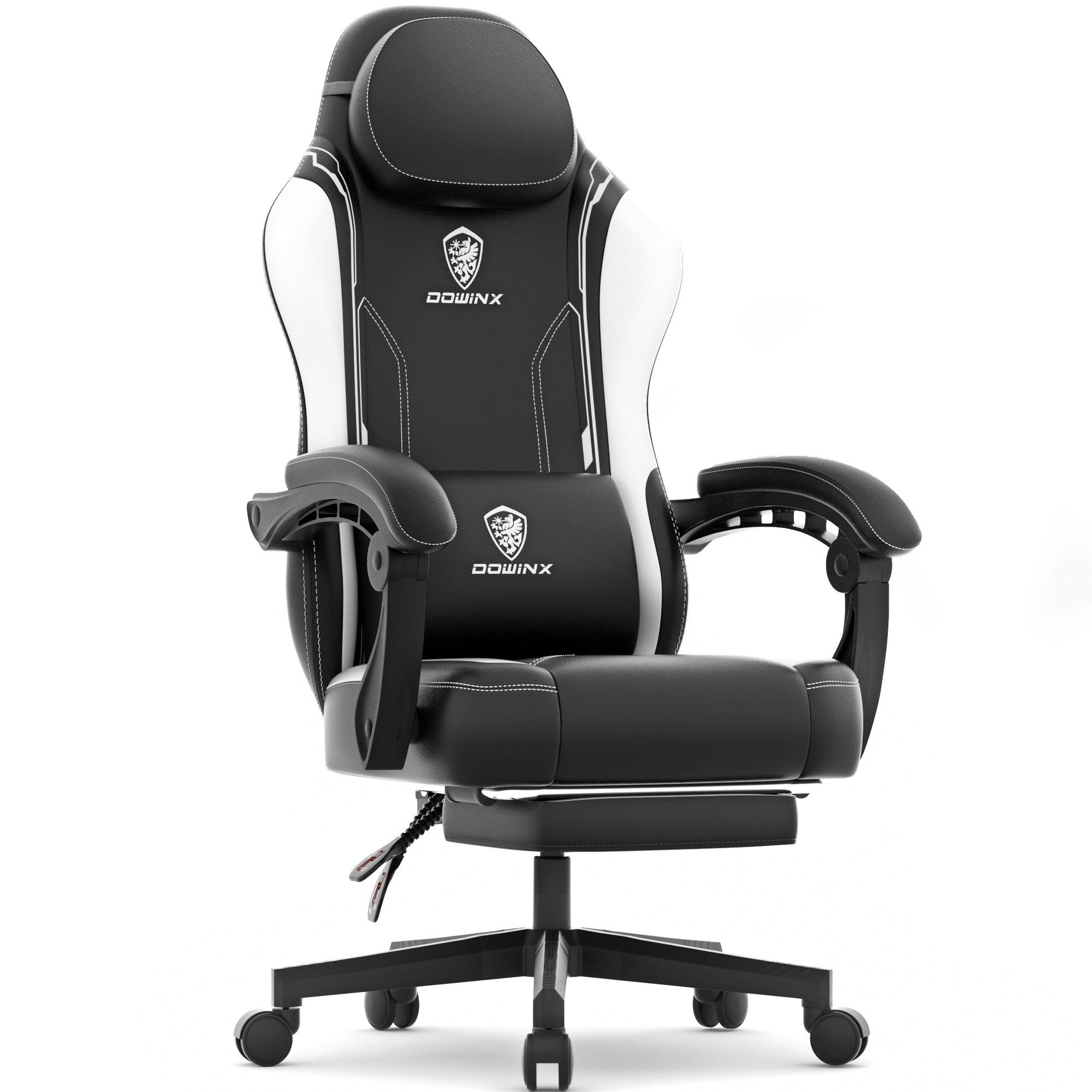 Dowinx Gaming-Stuhl Ergonomischer Gaming Sessel, Racing Gamer Stuhl mit Lendenwirbelstütze, PC-Stuhl Verbreiterte Rückenlehne