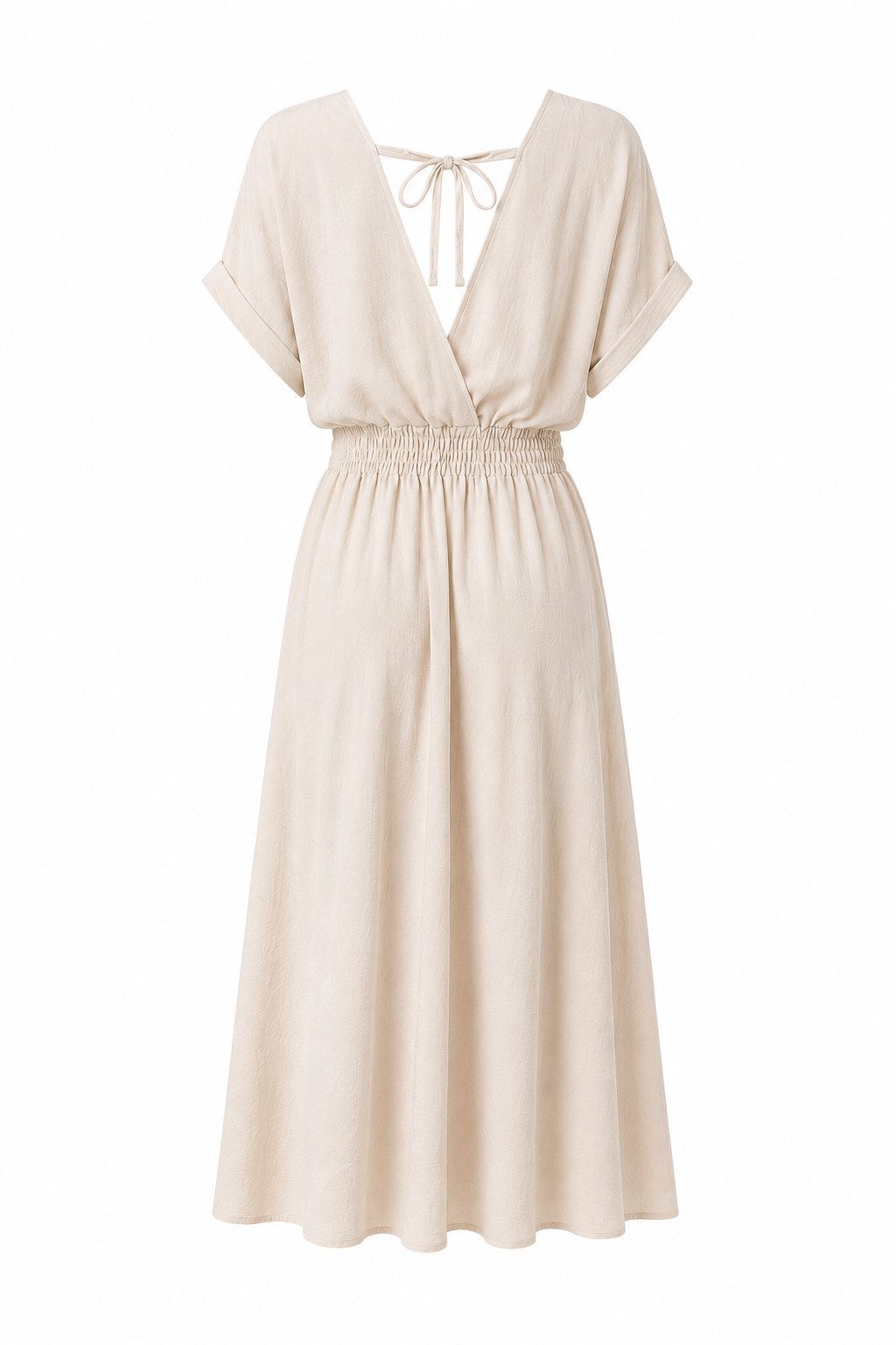 ITALY VIBES Sommerkleid - Lockeres einfarbiges Maxikleid - langes Wickelkleid Damen ONE SIZE - passend für Größen S-L