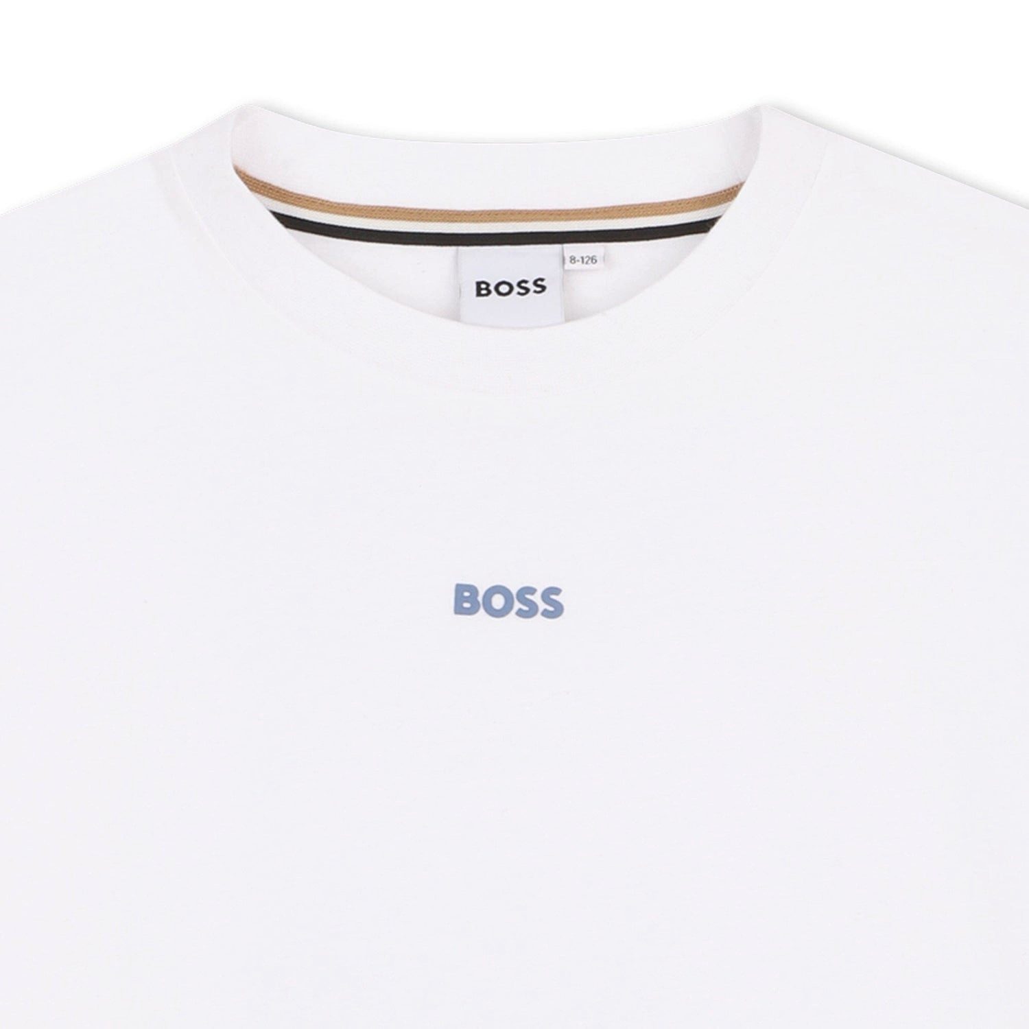 BOSS T-Shirt BOSS Kidswear T-Shirt mit Rückenprint – Weiß