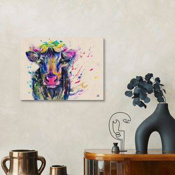 Posterlounge Holzbild Zaira Dzhaubaeva, Ausgefallene Kuh, Mädchenzimmer Malerei