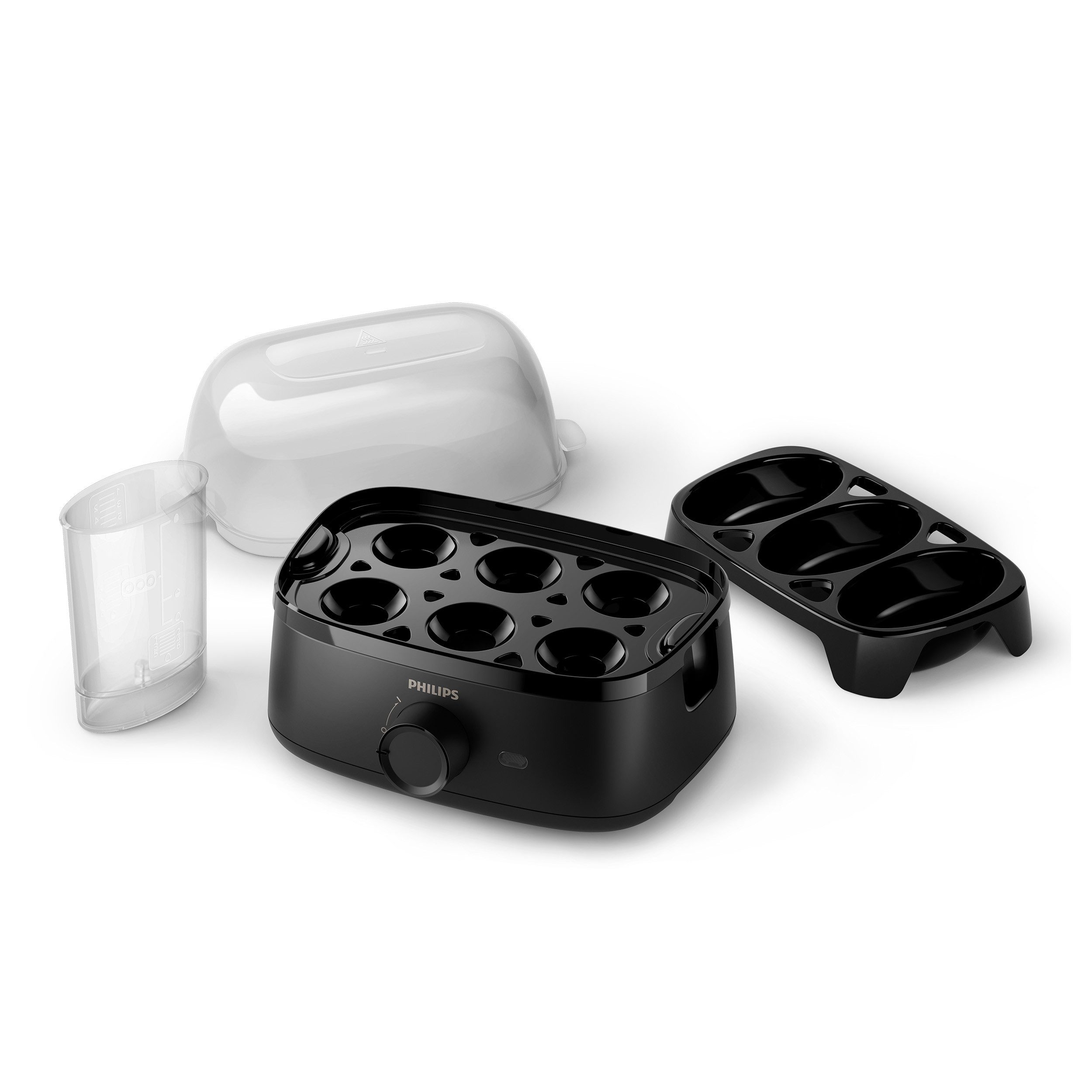 Philips Eierkocher HD9137/90 3000 Series, Familiengröße, Anzahl Eier: 6 St., 400 W, mit dem Zubehör für pochierte Eier; verschiedene Kochstufen möglich