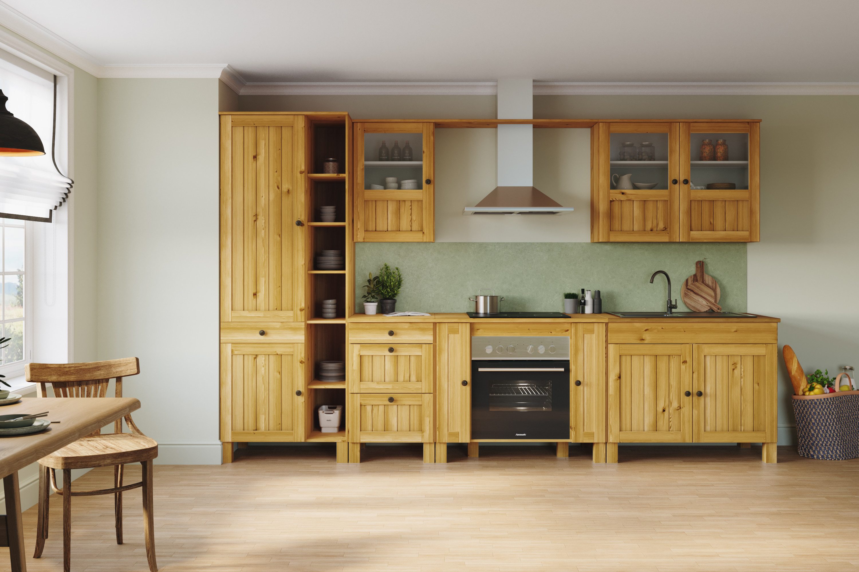 Home affaire Hochschrank Alby2 Mit Metallgriffen, Breite 75 cm günstig online kaufen