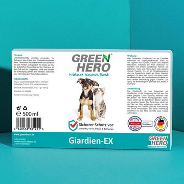 GreenHero Fellpflege Giardien-Ex schützt Hund & Katze vor Bakterien, Viren & Pilzen, 500 ml