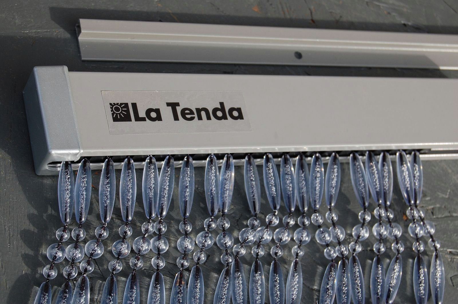 Türvorhang La Tenda transparent, Hakenaufhängung, x 3 und Perlenvorhang transparent, kürzbar Breite La Länge individuell - STRESA Perlen cm, 90 210 Tenda