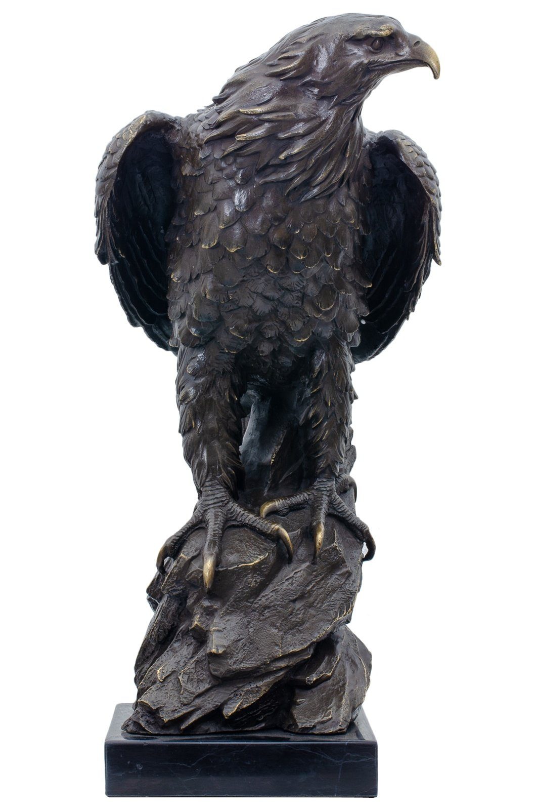 Aubaho Dekoobjekt Bronzeskulptur Adler im Antik-Stil Bronze Figur Statue 51cm