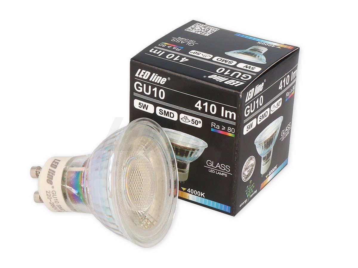 LED-Line »GU10 5W LED Leuchtmittel 50° SMD 4000K Neutralweiß 410 Lumen Spot  Strahler Einbauleuchte Energiesparlampe Glühlampe« LED-Leuchtmittel, 1  Stück online kaufen | OTTO