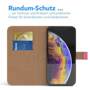 EAZY CASE Handyhülle Bookstyle Farbig für Apple iPhone X / iPhone XS, Schutzhülle mit Standfunktion Kartenfach Handytasche aufklappbar Etui