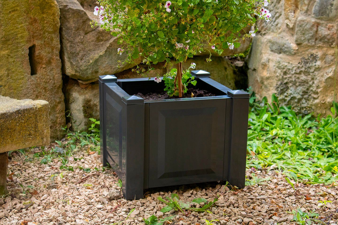 KHW Pflanzkübel, Kunststoff, BxTxH: 43x43x34 cm
