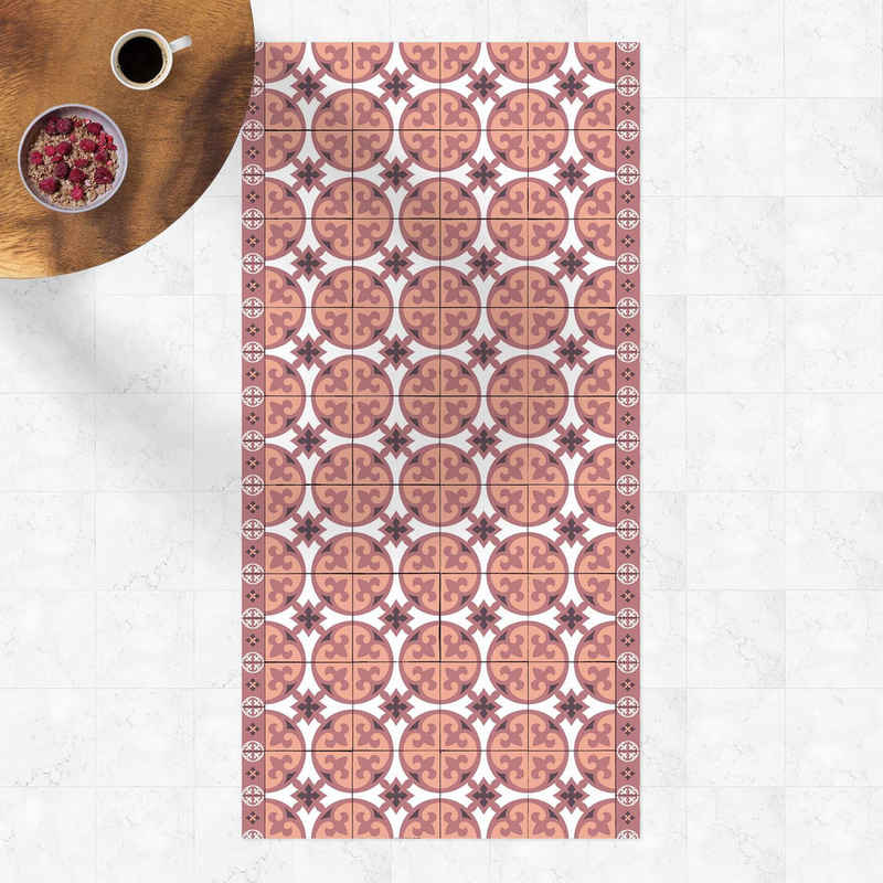 Läufer Teppich Vinyl Flur Küche Fliesen Muster funktional lang modern, Bilderdepot24, Läufer - orange glatt