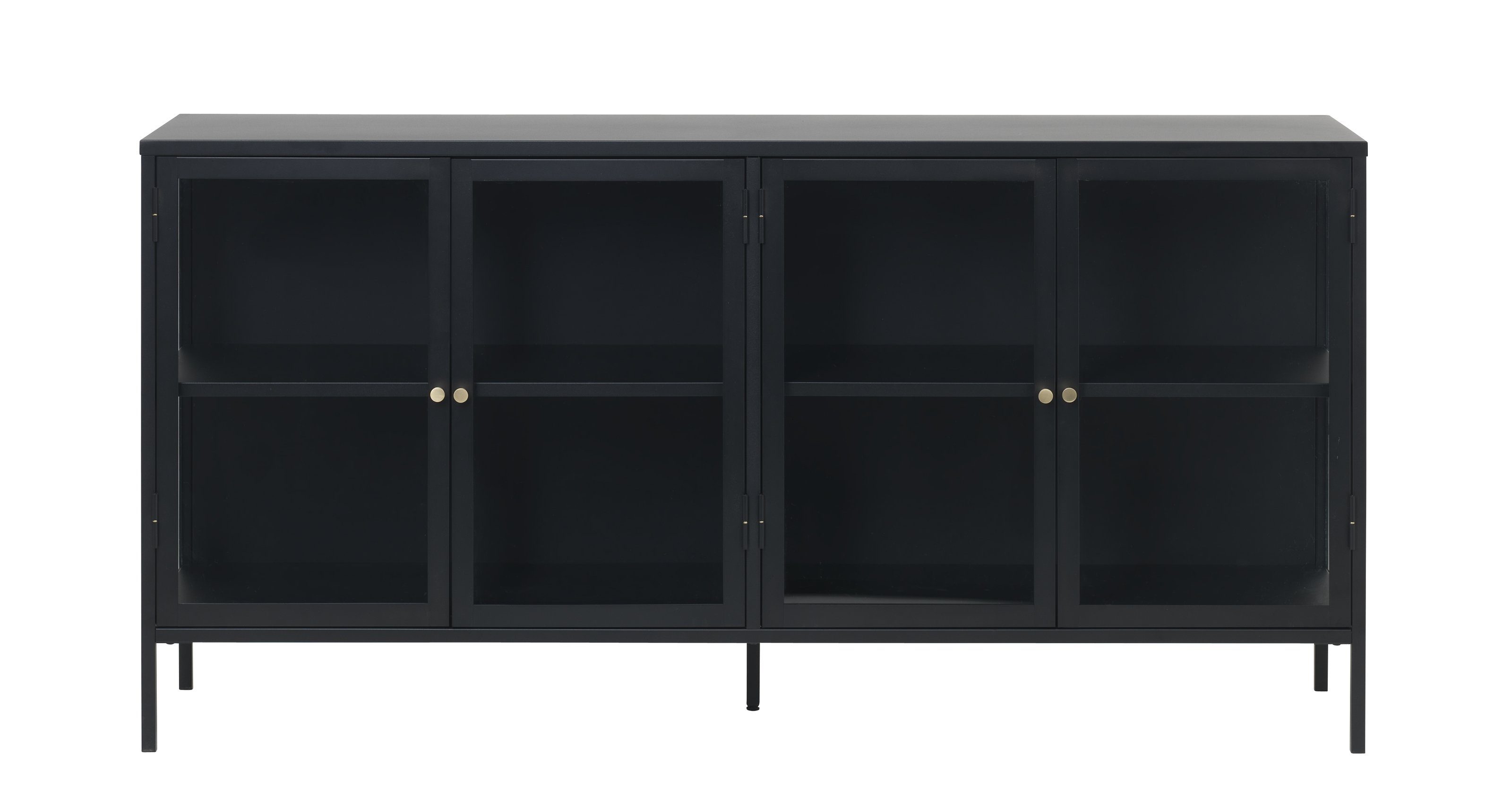 UNIQUE furniture A/S Vitrine aus Metall Schwarz Lackiert in Metall Schwarz Lackiert (B/H/T: 170x85x40 cm)