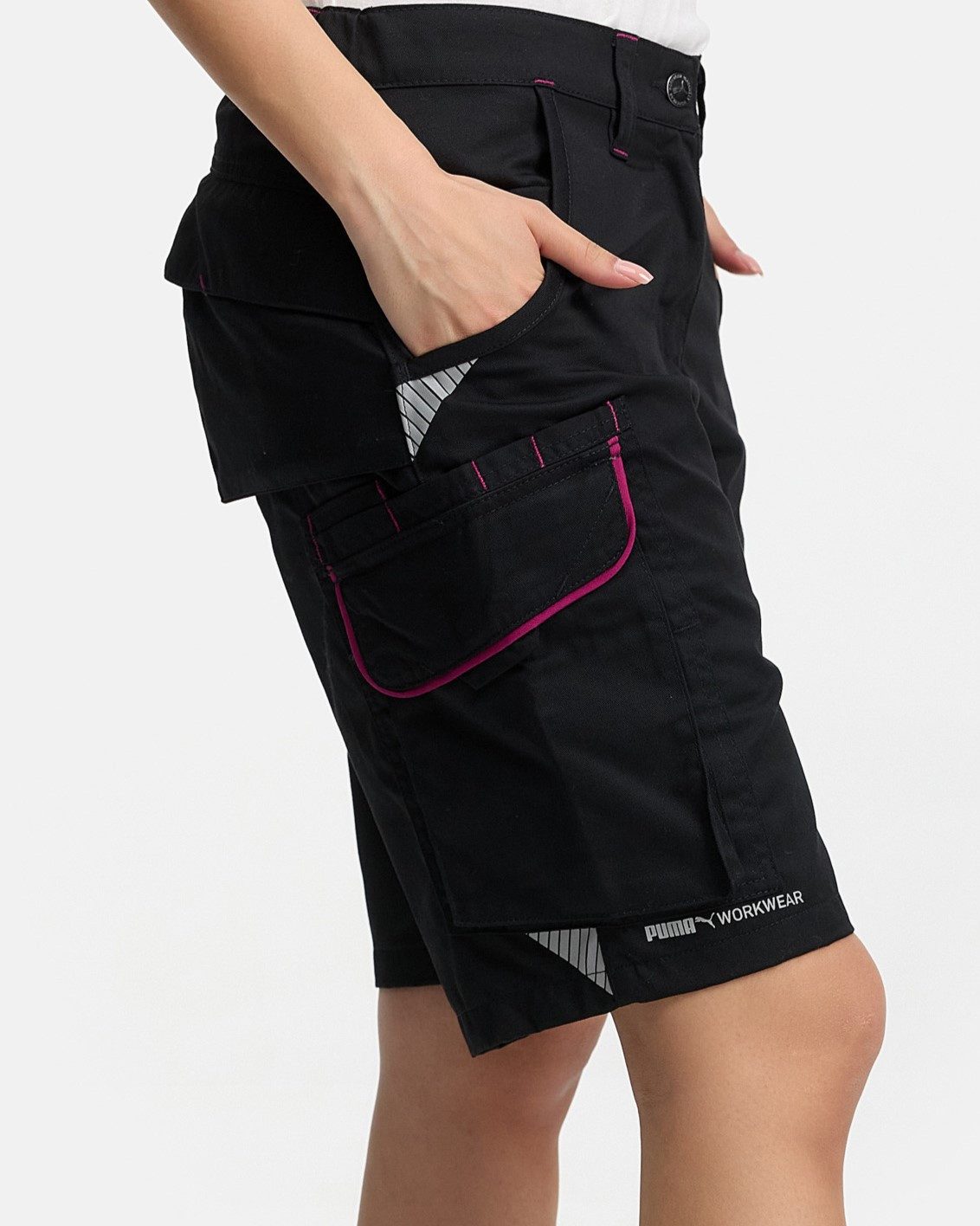 PUMA Workwear Arbeitsshorts PRECISION X - kurze Arbeitshose Damen - Bequeme Passform Robustes und flexibles Material mit Reflektoren - Praktische Taschen