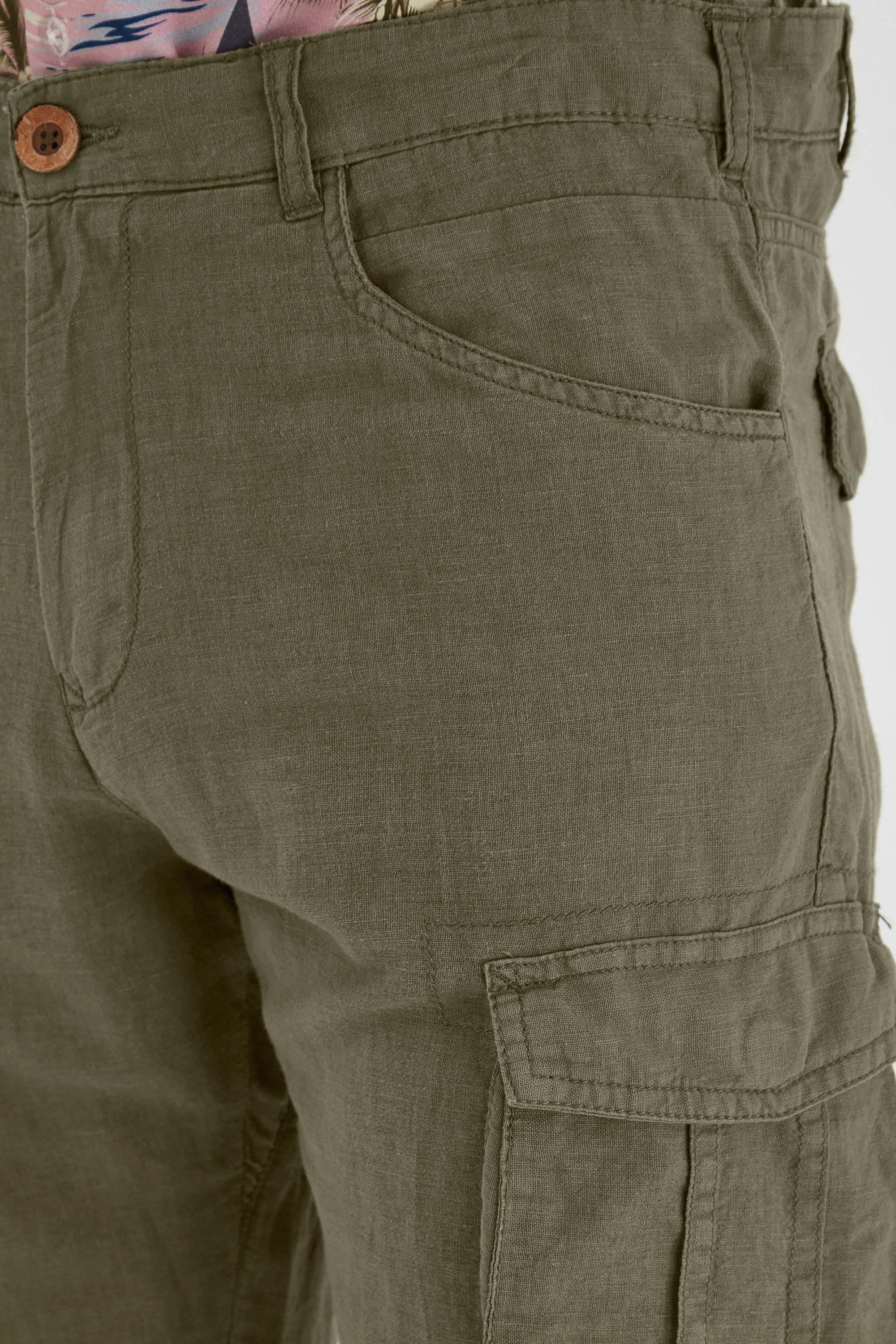 !Solid Cargoshorts !SOLID Kurze Hose aus Leinenmix