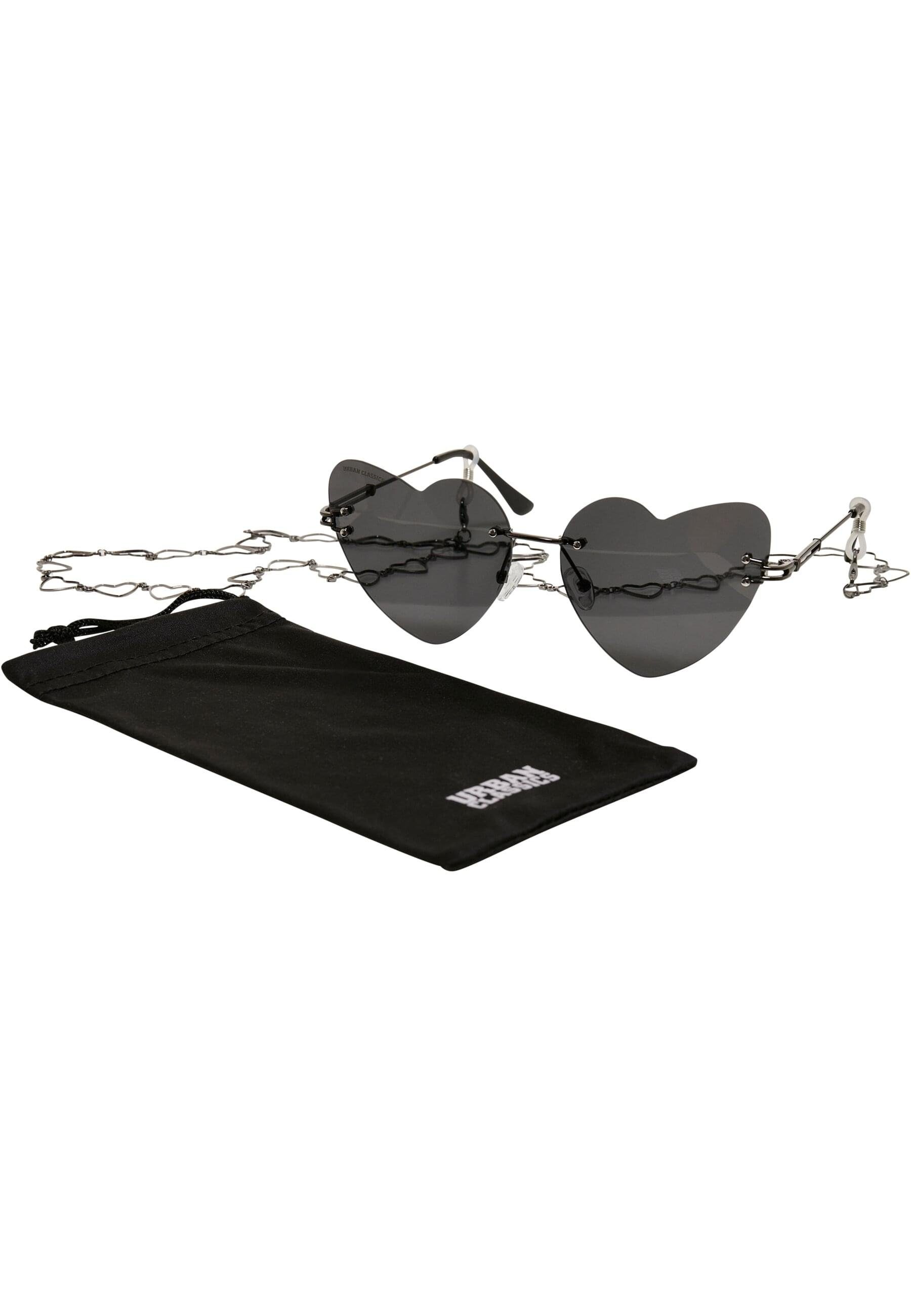 URBAN CLASSICS Sonnenbrille Unisex Sunglasses With Chain Heart black/black