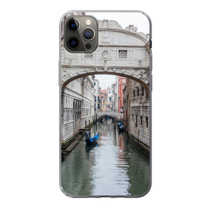 MuchoWow Handyhülle Venedig - Brücke - Boot Handyhülle Apple iPhone 12 Pro Max Smartphone-Bumper Print Handy