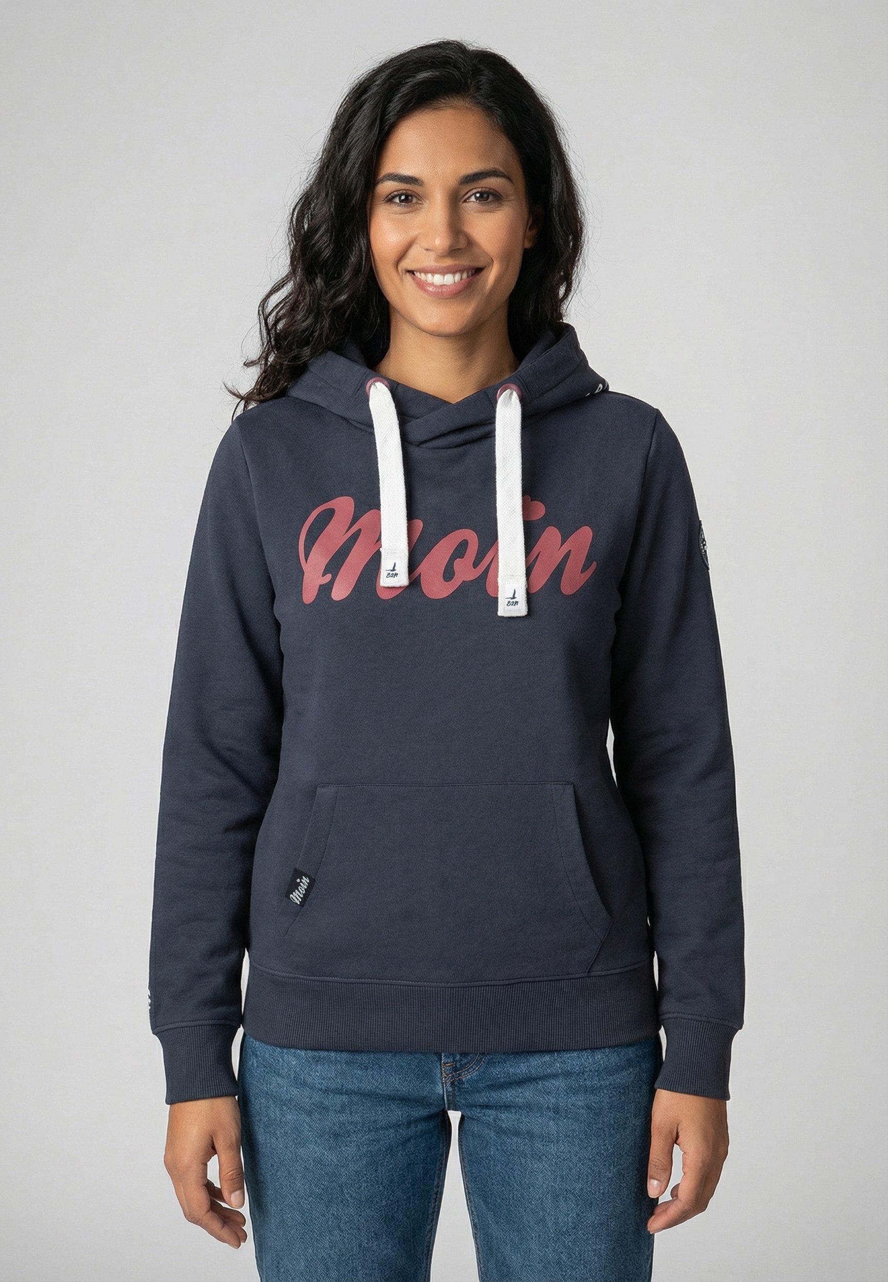 Eight2Nine Kapuzenpullover Damen Hoodie Kapuzenpullover mit Küstenprint Sweater, Kapuzensweatshirt mit Kängurutasche, mit Kapuze