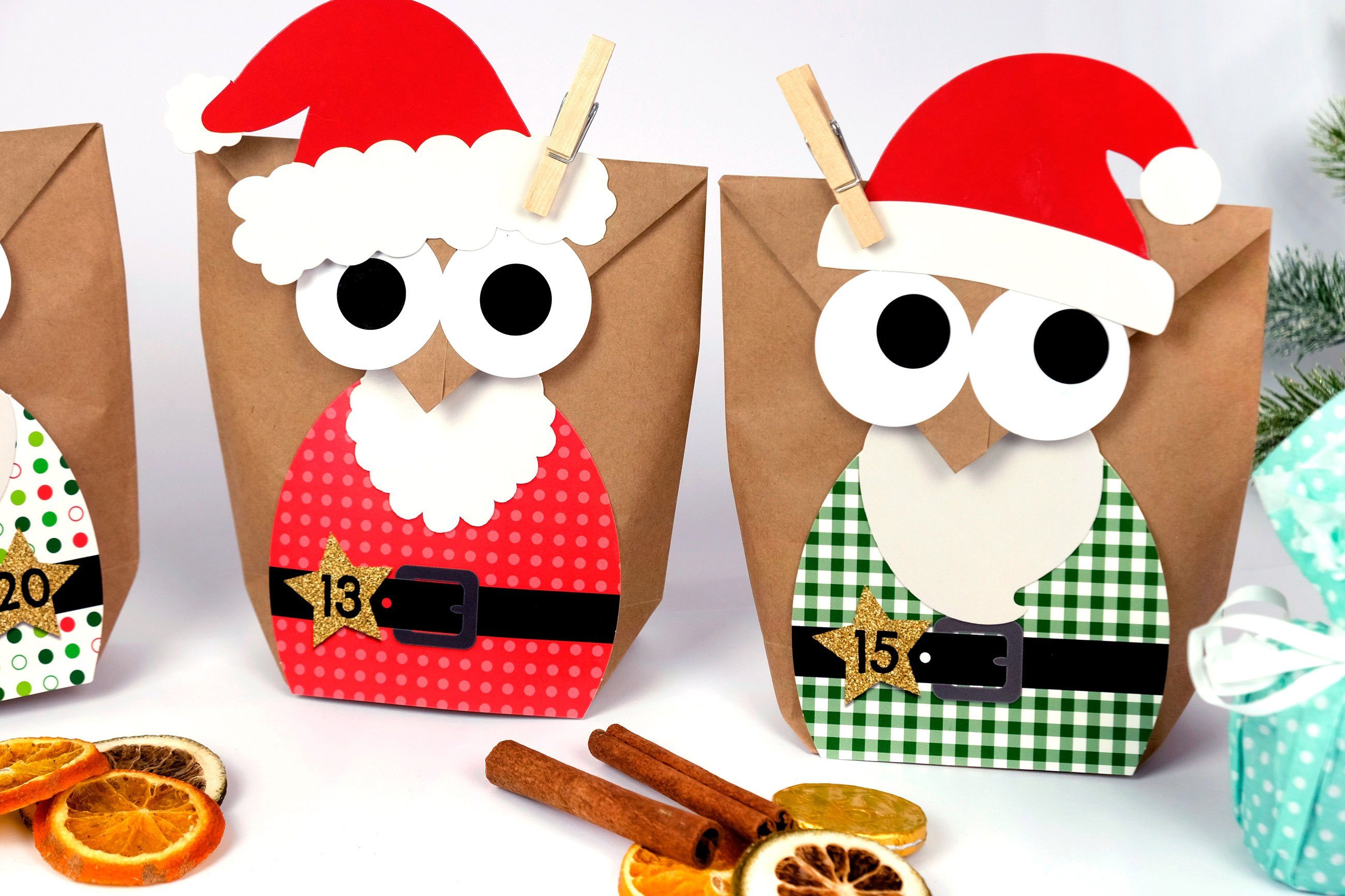 PAPIERDRACHEN Adventskalender DIY Adventskalender - Weihnachtseulen - (24-tlg)