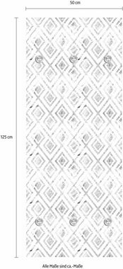 queence Garderobenleiste Rauten, mit 6 Haken, 50 x 120 cm