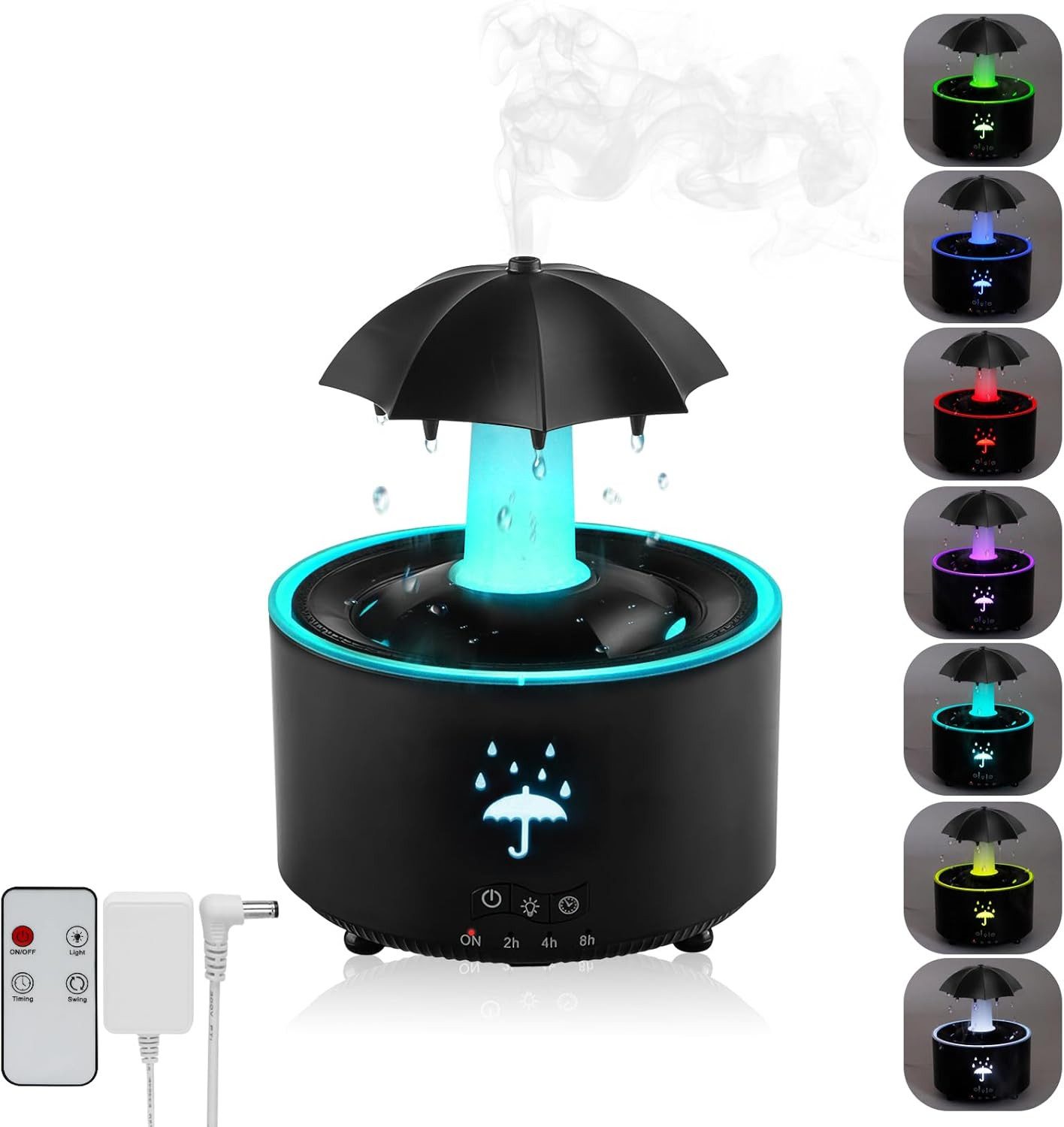 Luftbefeuchter Regenschirm Luftbefeuchter, 300ml 360° drehbarer Luftbefeuchter