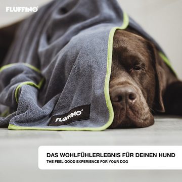 FLUFFINO® Hundehandtuch Mikrofaser – 2er-Pack - 120 x 70 cm - Grau & Grün, (2-St)