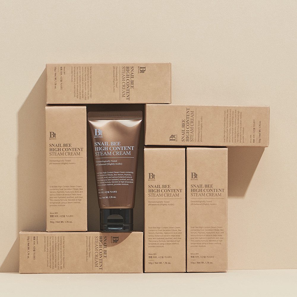 Benton Feuchtigkeitscreme SNAIL BEE HIGH CONTENT STEAM CREAM, intensive Feuchtigkeitscreme für anspruchsvolle und reife Haut – Bild 4 von 4