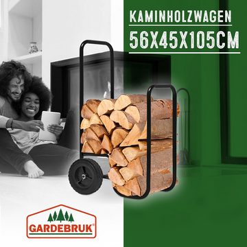 Gardebruk Kaminholzregal, Kaminholzwagen extra groß 105x56x45 cm Brennholzkarre Holzwagen