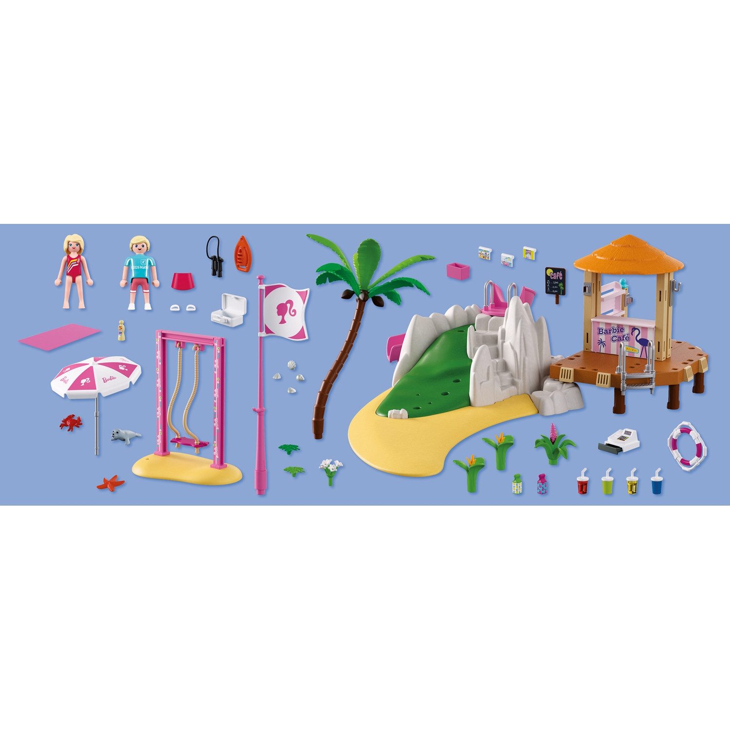 Playmobil® PLAYMOBIL x Barbie™ Strand Café (72121), Barbie™ Konstruktions-Spielset, (136 St), Made in Europe – Bild 4 von 4