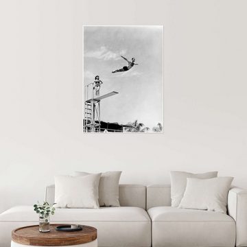 Posterlounge Poster Panoramic Images, Vintage Turmspringer, Badezimmer Vintage Fotografie