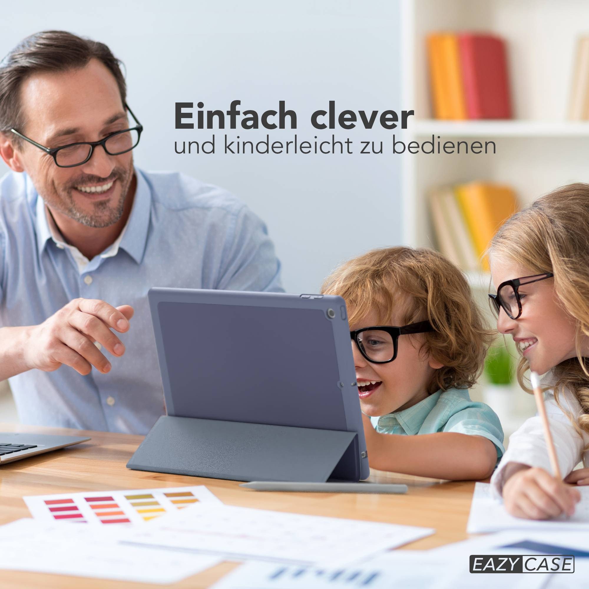 EAZY CASE Tablet-Hülle Penholder Smartcase für iPad 2017/2018 5./6. Gen. 9,7 Zoll, Tablettasche klappbares Etui mit Penholder Stifthalterung Eis Blau – Bild 3 von 5