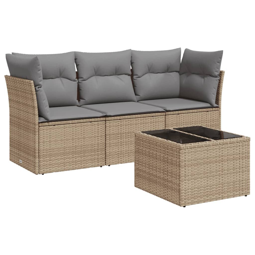 vidaXL Gartenlounge-Set 4-tlg. Garten-Sofagarnitur mit Kissen günstig online kaufen