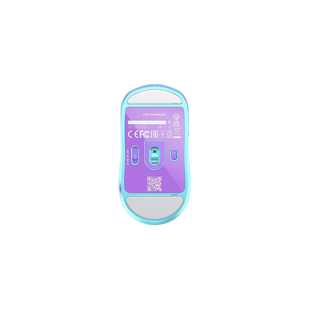 Cherry Xtrfy M8 Wireless Frosty Purple Gaming-Maus (kabelgebunden, kabellos, ultraleichte Gaming-Maus)