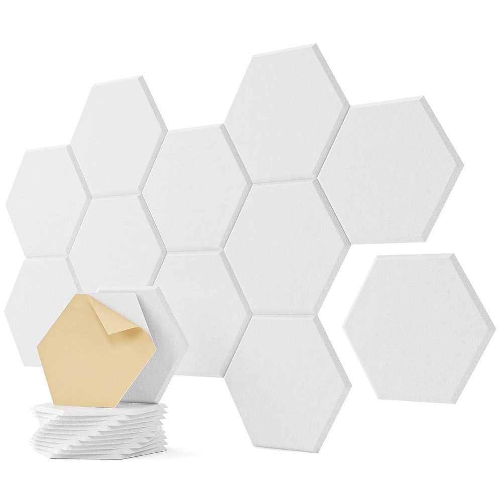 TUWENA Akustikplatte Akustikpaneele selbstklebend 12 Stücke, Schallschutz für Wände & Türen