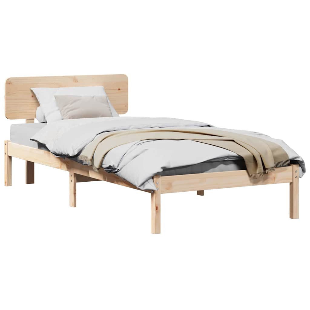 vidaXL Bett Bettgestell mit Kopfteil Natur günstig online kaufen