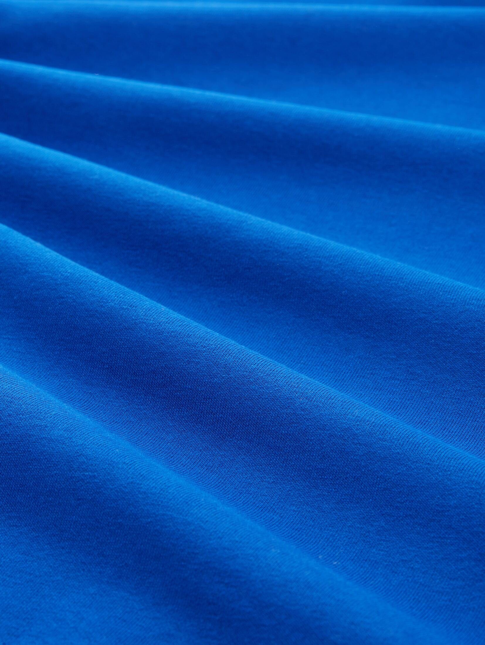 Logo mit shiny Sweatshirt Print blue TOM Hoodie Denim TAILOR royal