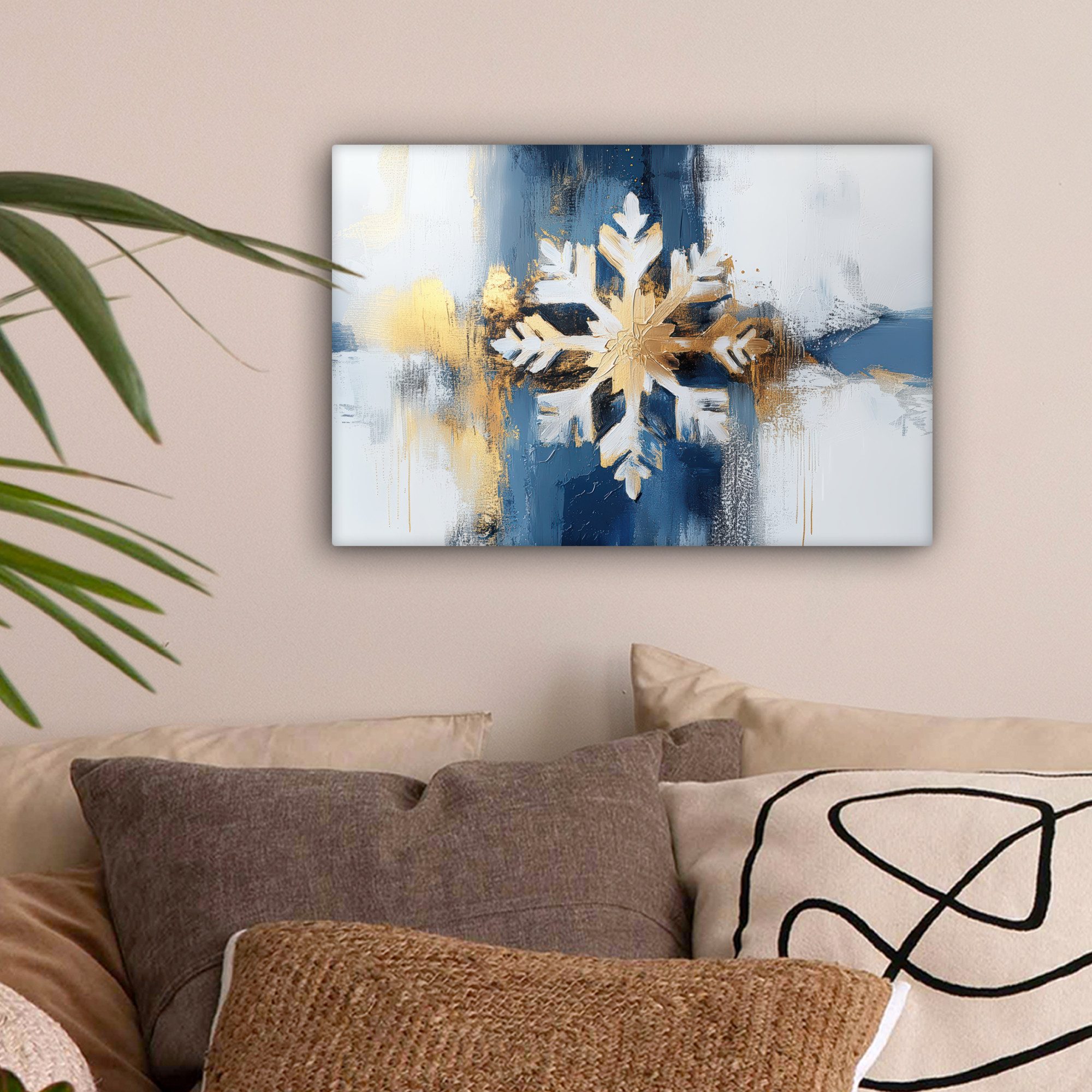 OneMillionCanvasses® Leinwandbild Abstrakt - Winter - Schneeflocke - Schnee günstig online kaufen