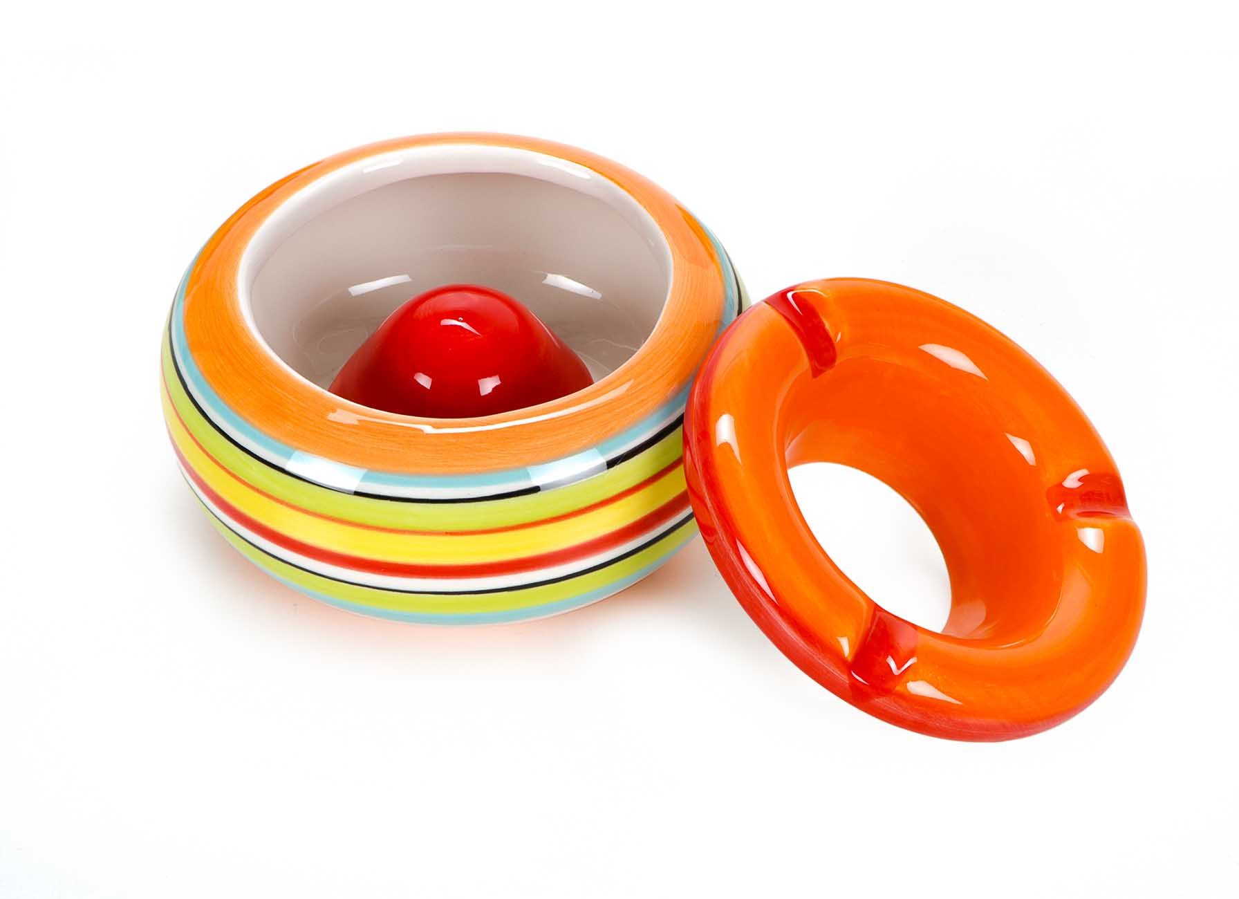 Bubble-Store Aschenbecher Aschenbecher, bunter Keramik Sturmaschenbecher, Ascher mit abnehmbarem Deckel