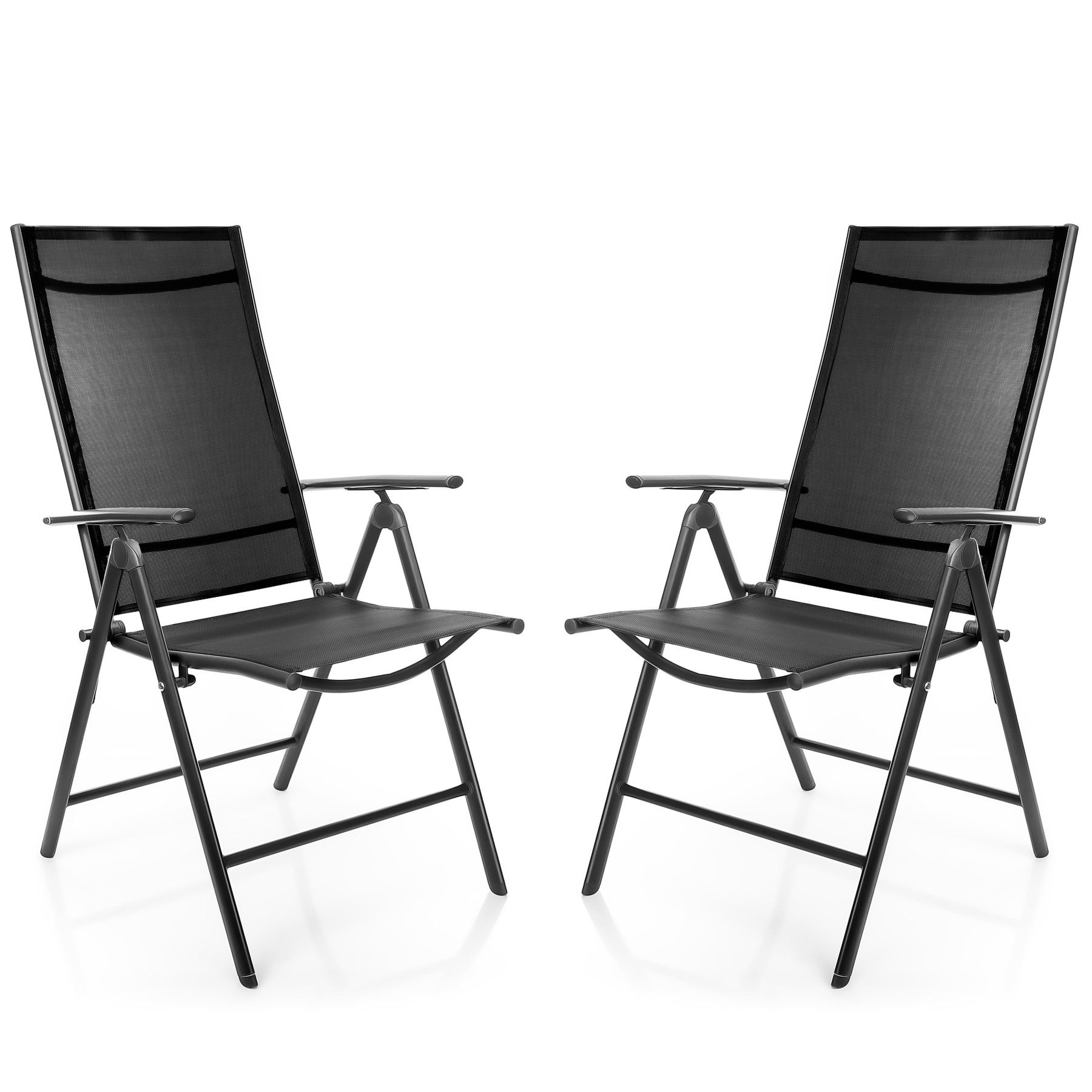 BigDean Gartenstuhl klappbar – bis 120 kg – 7-fach verstellbare Lehne – Balkon & Garten (Packung, 2 St), Belastbar, Vielseitig, Verstellbar, Robust, Wetterfest, Pflegeleicht.