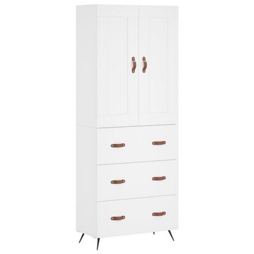 furnicato Sideboard Highboard Weiß 69,5x34x180 cm Holzwerkstoff