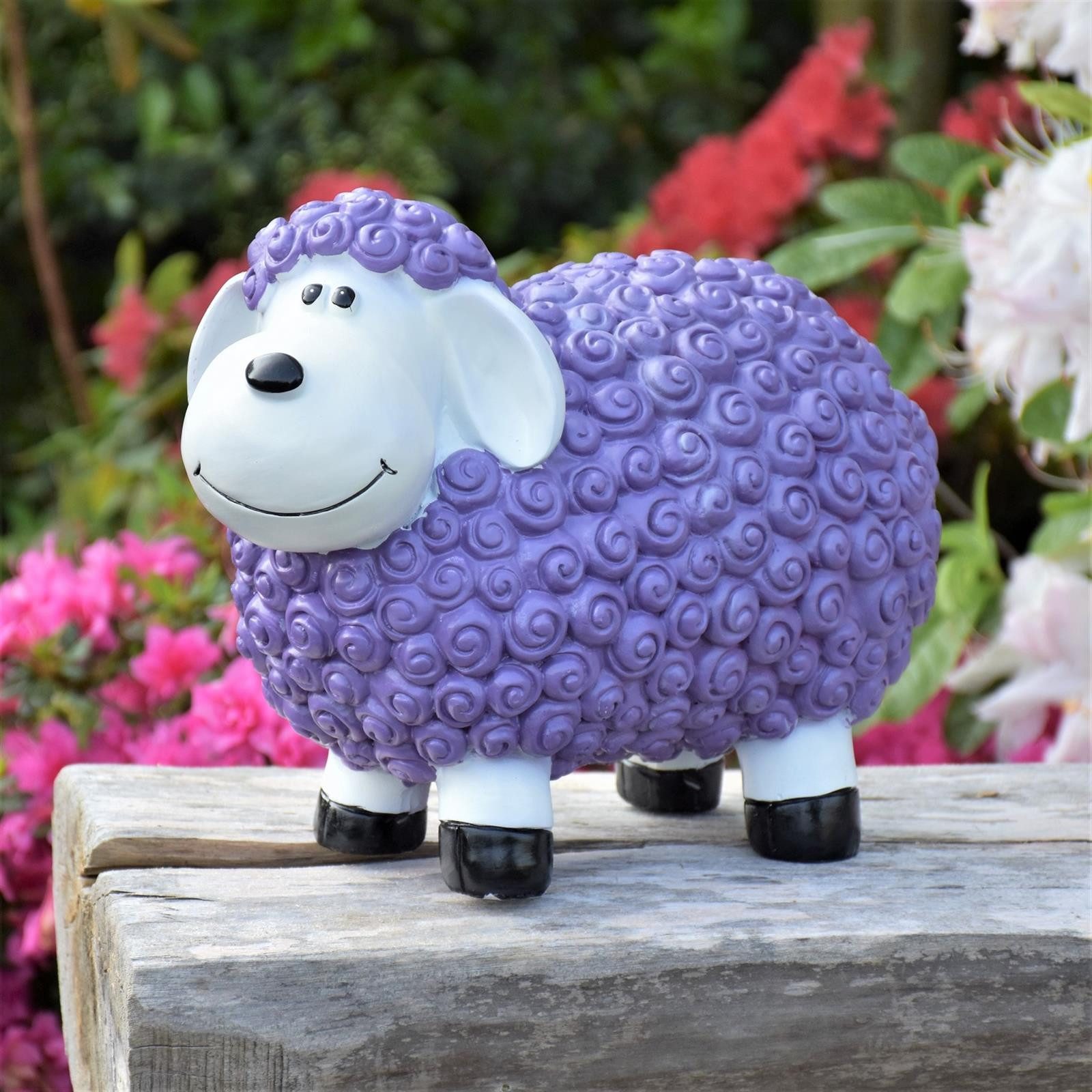 Geschenkestadl Gartenfigur Bunte Schafe viele Farben günstig online kaufen
